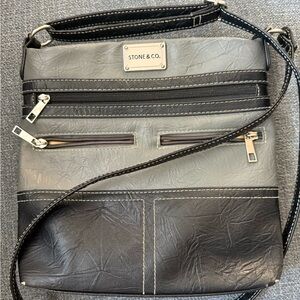 Stone & Co. Two-Tone Black and Gray Messenger Bag